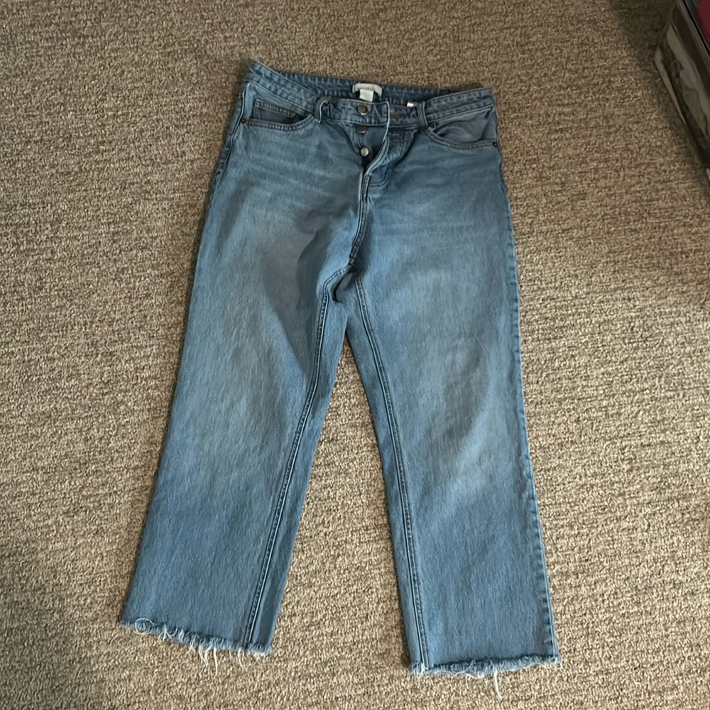 H&M high waist straight jeans cropped